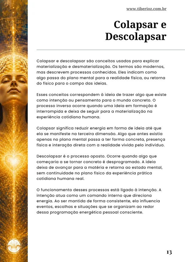 página colapsar e descolapsar do Guia da Prosperidade e da Abundância